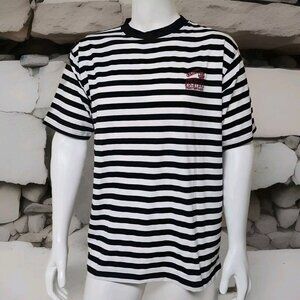 Vintage Alcatraz Prison Stripe T Shirt Adult Size 2XL Black San Francisco USA
